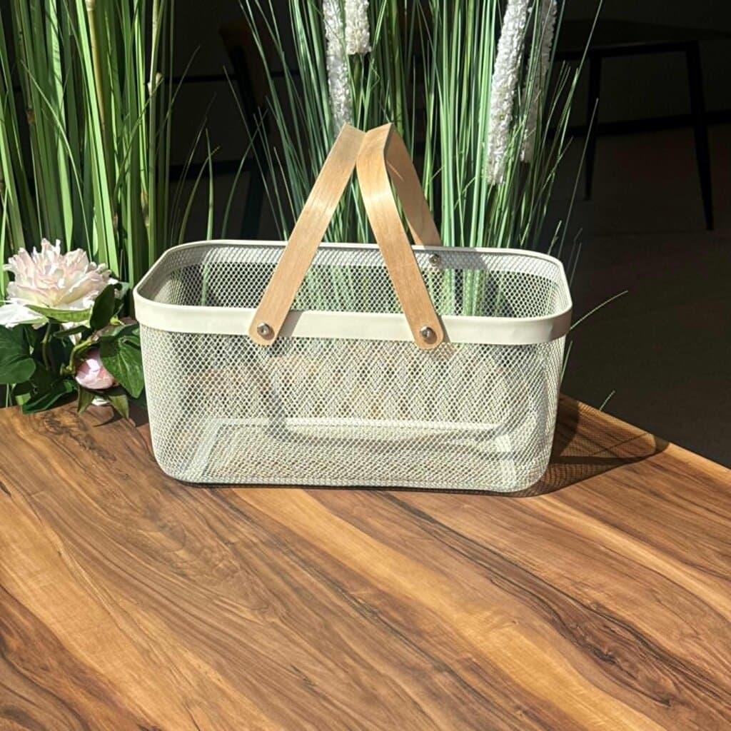 Mesh Storage Basket With Wooden Handle 8