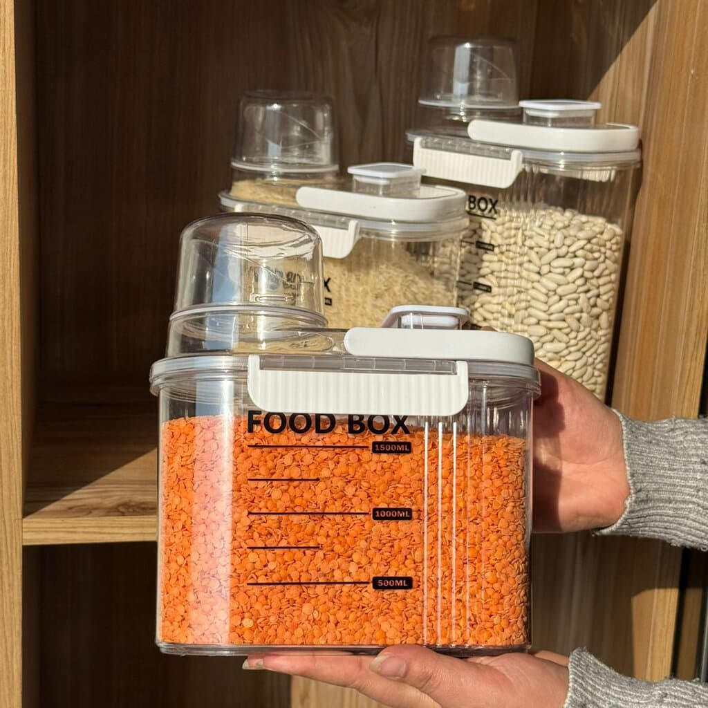 Storage Food Box With Measuring Cup 19