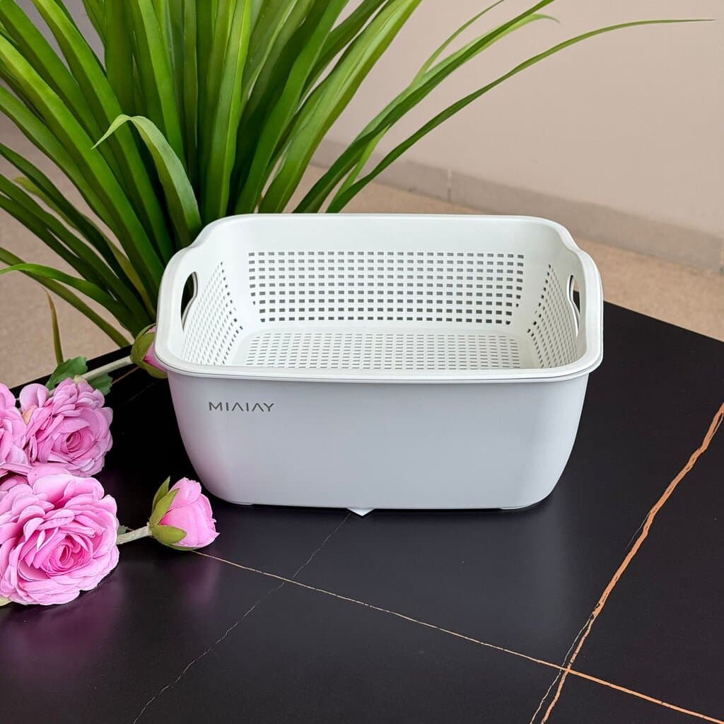 Double-Layer Plastic Drain Basket - Square 6