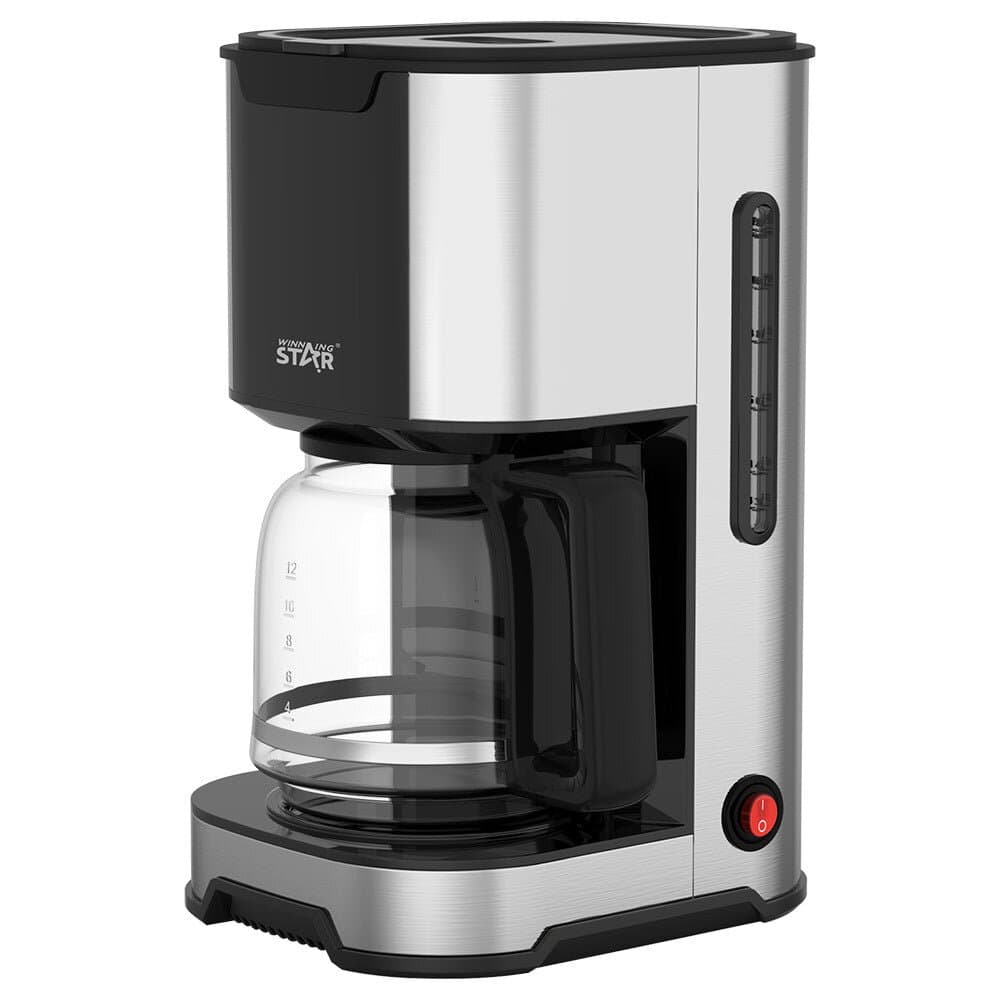 1.2L Stainless Steel Coffee Machine With Glass Pot 1