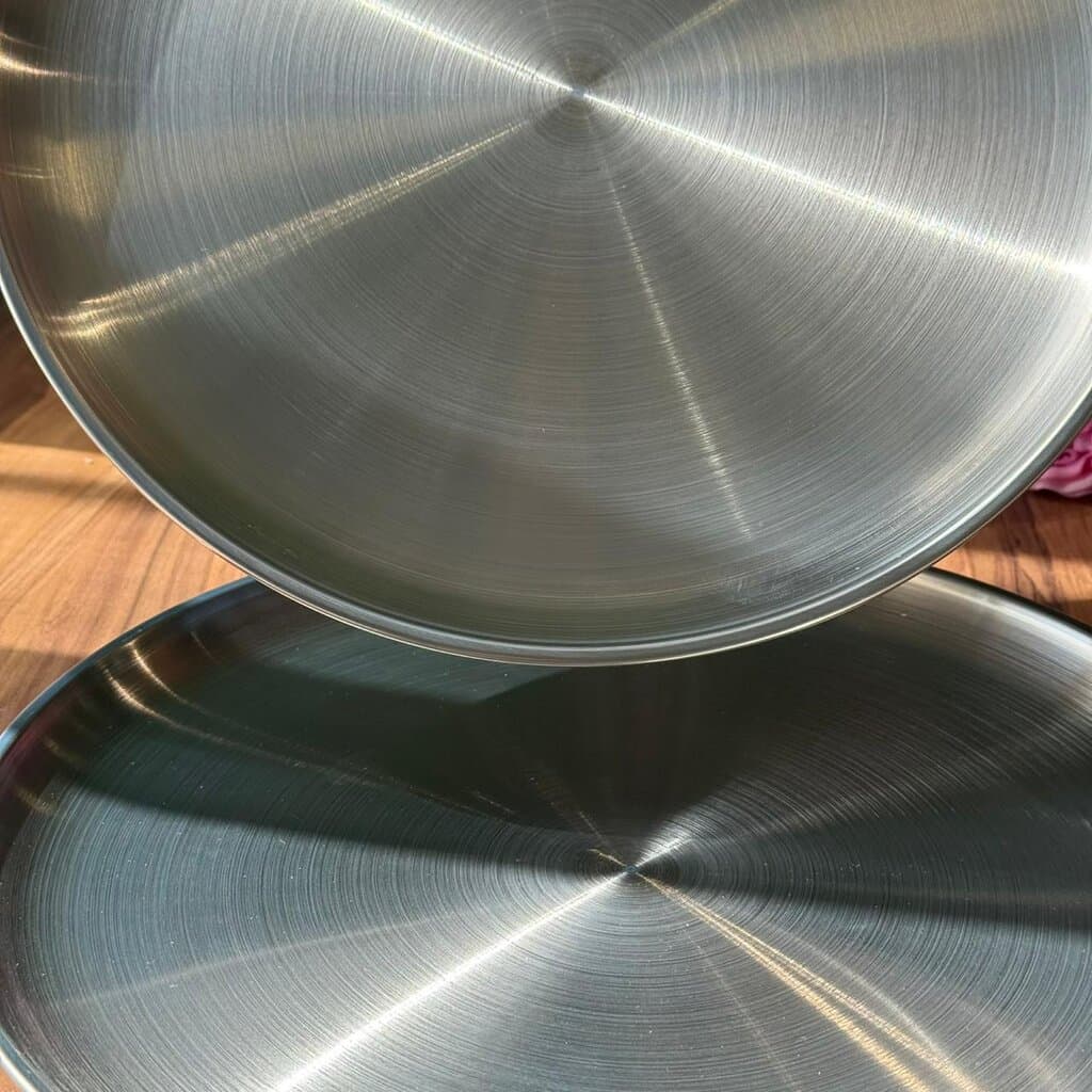 Multi-Purpose -Silver- Stainless Steel Plates Trays 6