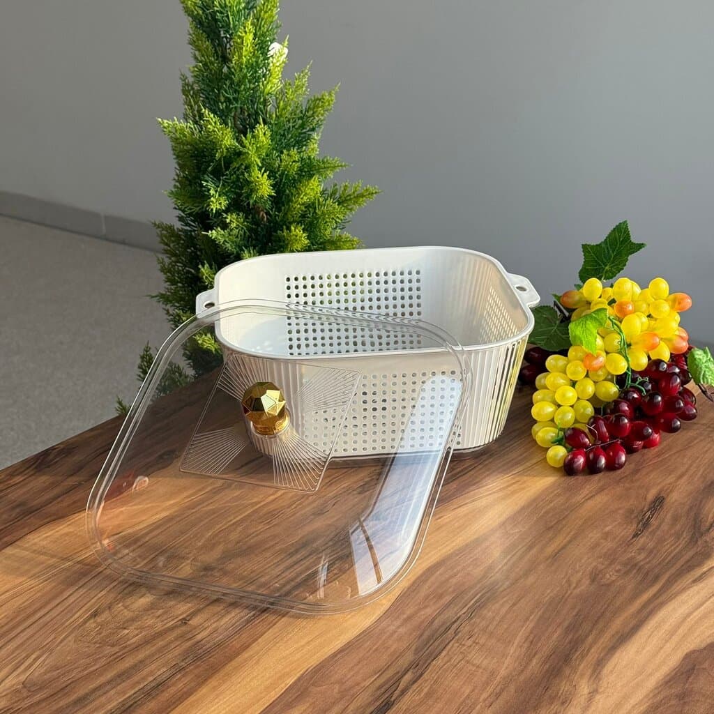Multi-Purpose Washing & Storage Bowl Strainer With Lid 7