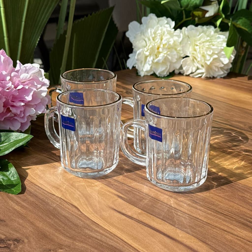 Golden Rim Glass Cup Set - 6 Pieces 3