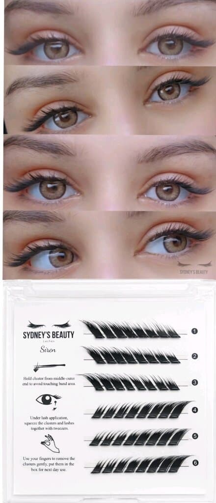 (Siren Lashes Reusable Glue-Free Press-On Lash Clusters – Up to 7 Days 1