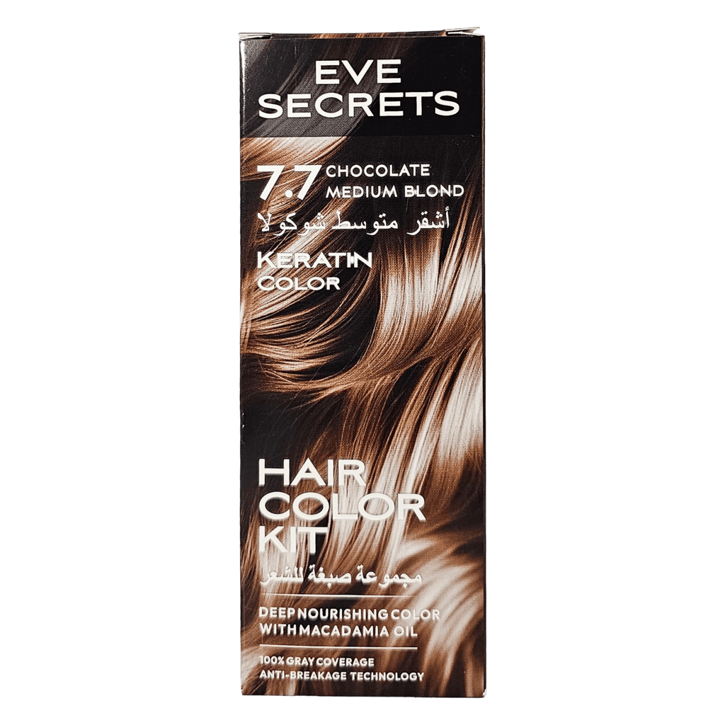 Eve Secrets Hair Color 7.7 – Medium Chocolate Blonde 1