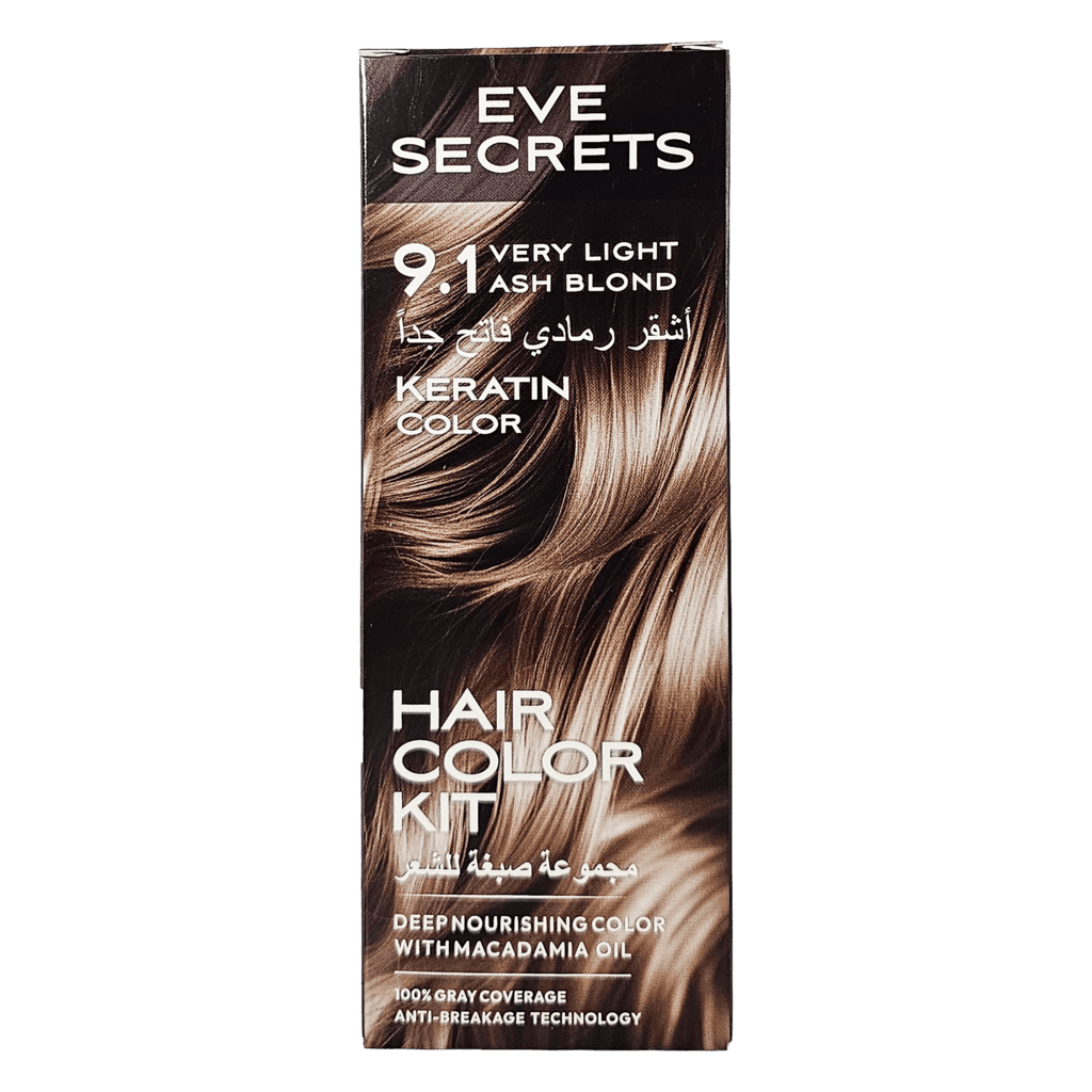 Eve Secrets Hair Color 9.1 – Very Light Ash Blonde 1