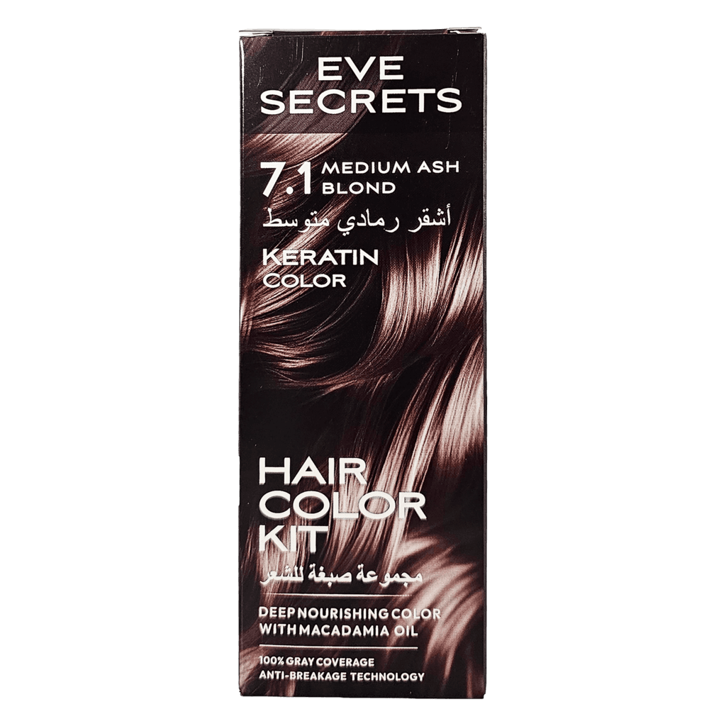 Eve Secrets Hair Color 7.1 – Medium Ash Blonde 1