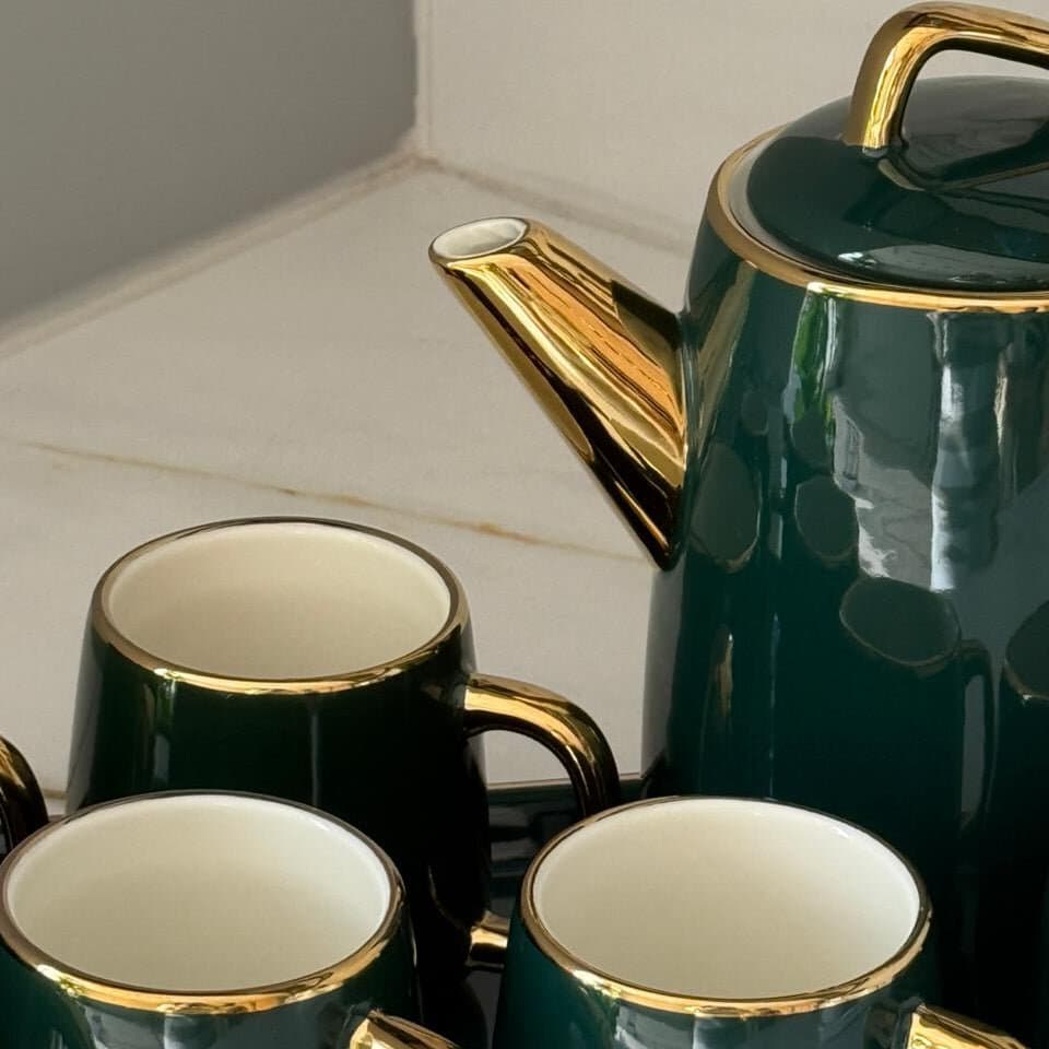 Luxury Ceramic Tea Set with Tray – 8 Pieces 3