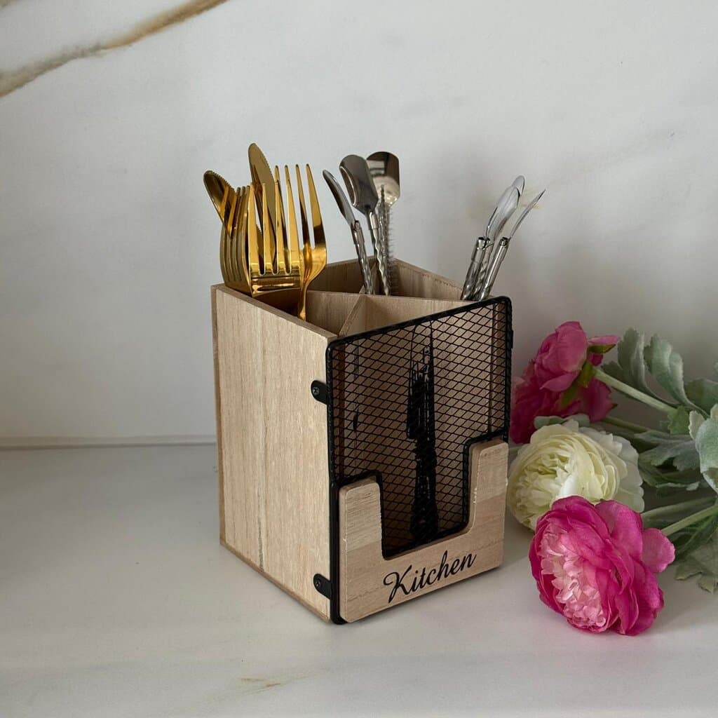 Wooden Cutlery Organizer – Utensil Holder 3