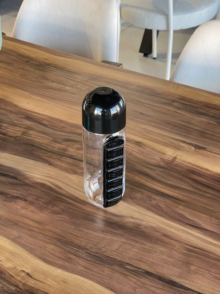 Travel Water Bottle with Daily Pill Organizer 6