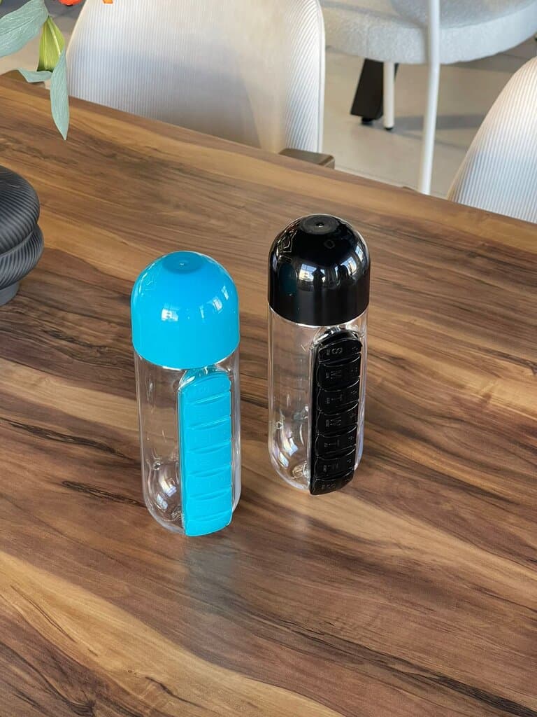 Travel Water Bottle with Daily Pill Organizer 3