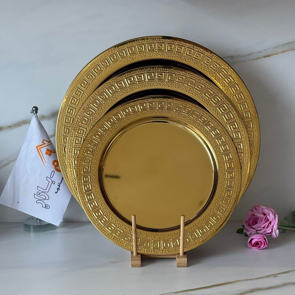 Elegant Metal Serving Tray (Gold / Bronze) 3