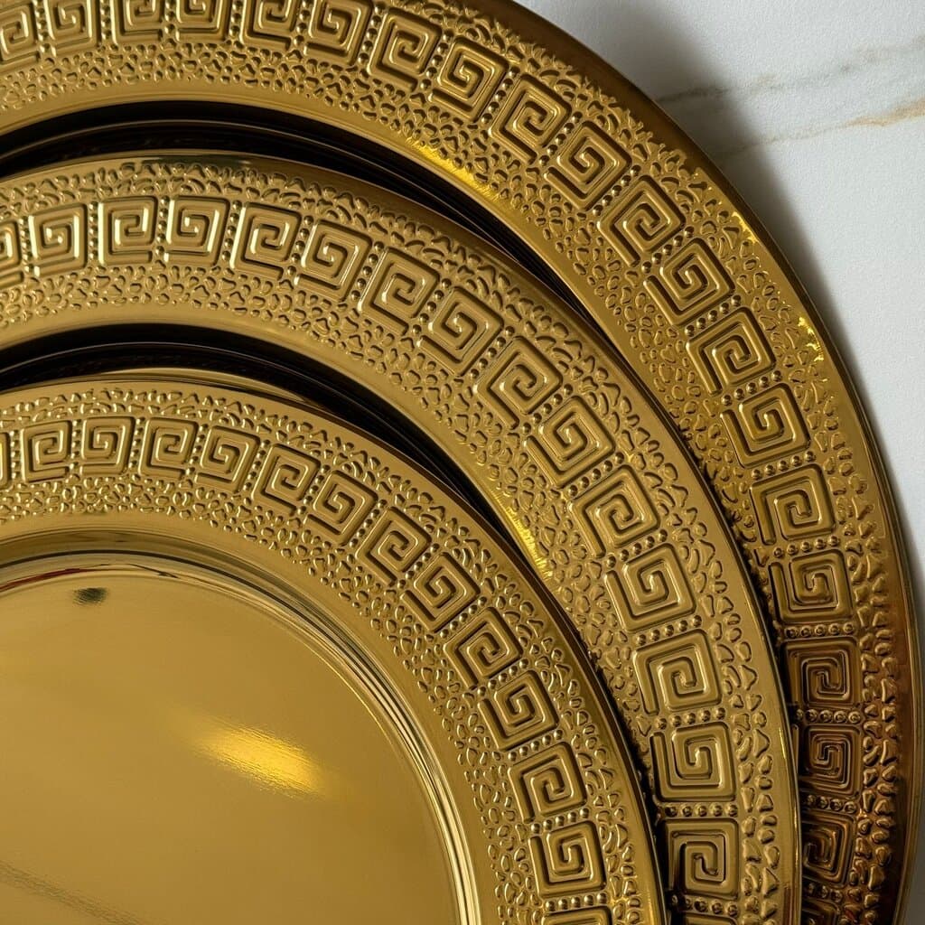 Elegant Metal Serving Tray (Gold / Bronze) 7