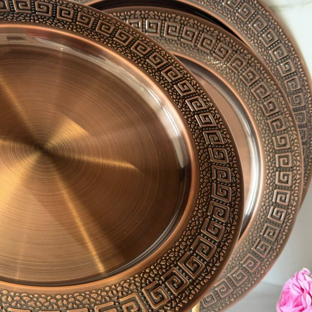 Elegant Metal Serving Tray (Gold / Bronze) 8