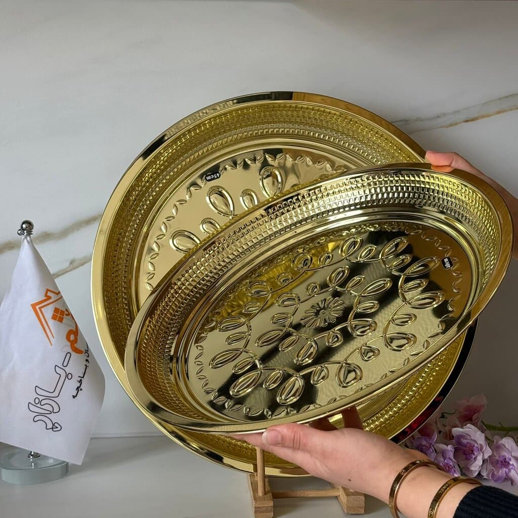 Decorative Metal Serving Tray (Gold / Silver / Bronze) 10