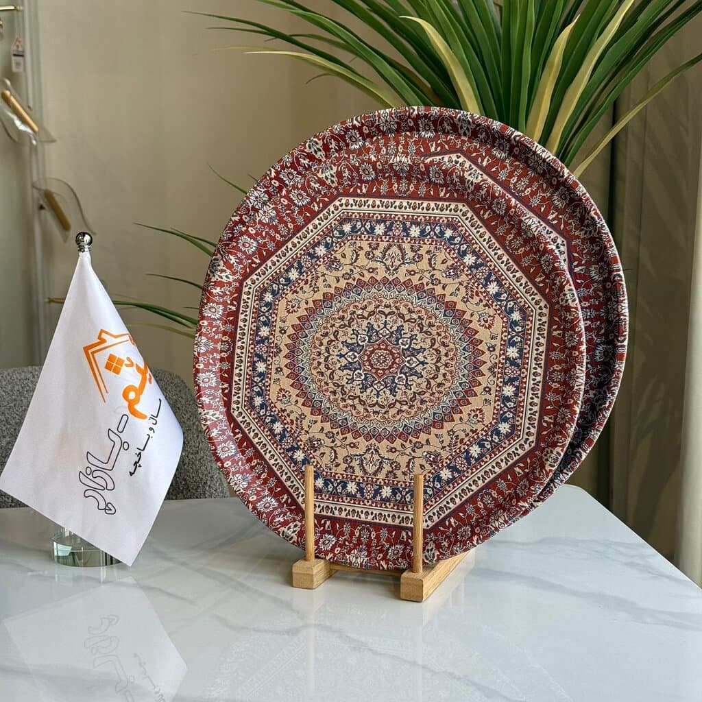 2-Sized Royal Pattern Round Serving Tray 3