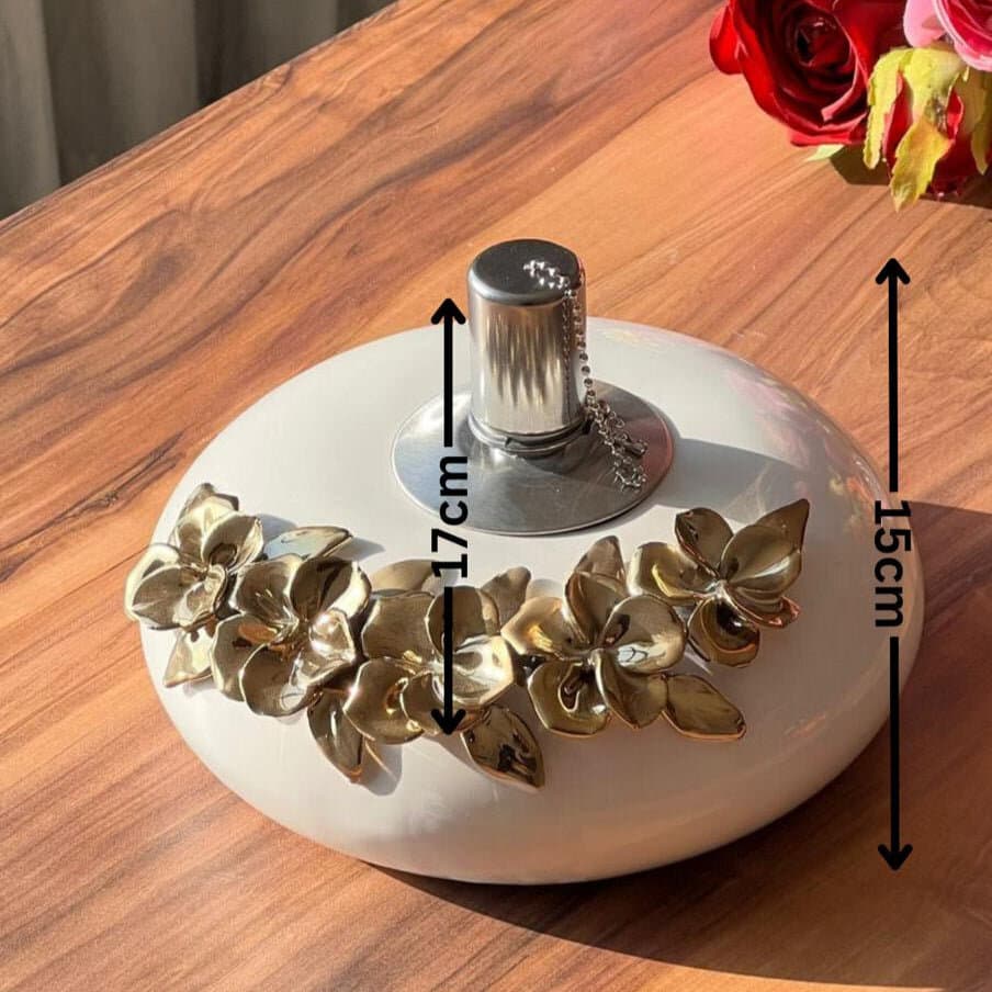 Vintage Golden Floral Oil Lamp 6