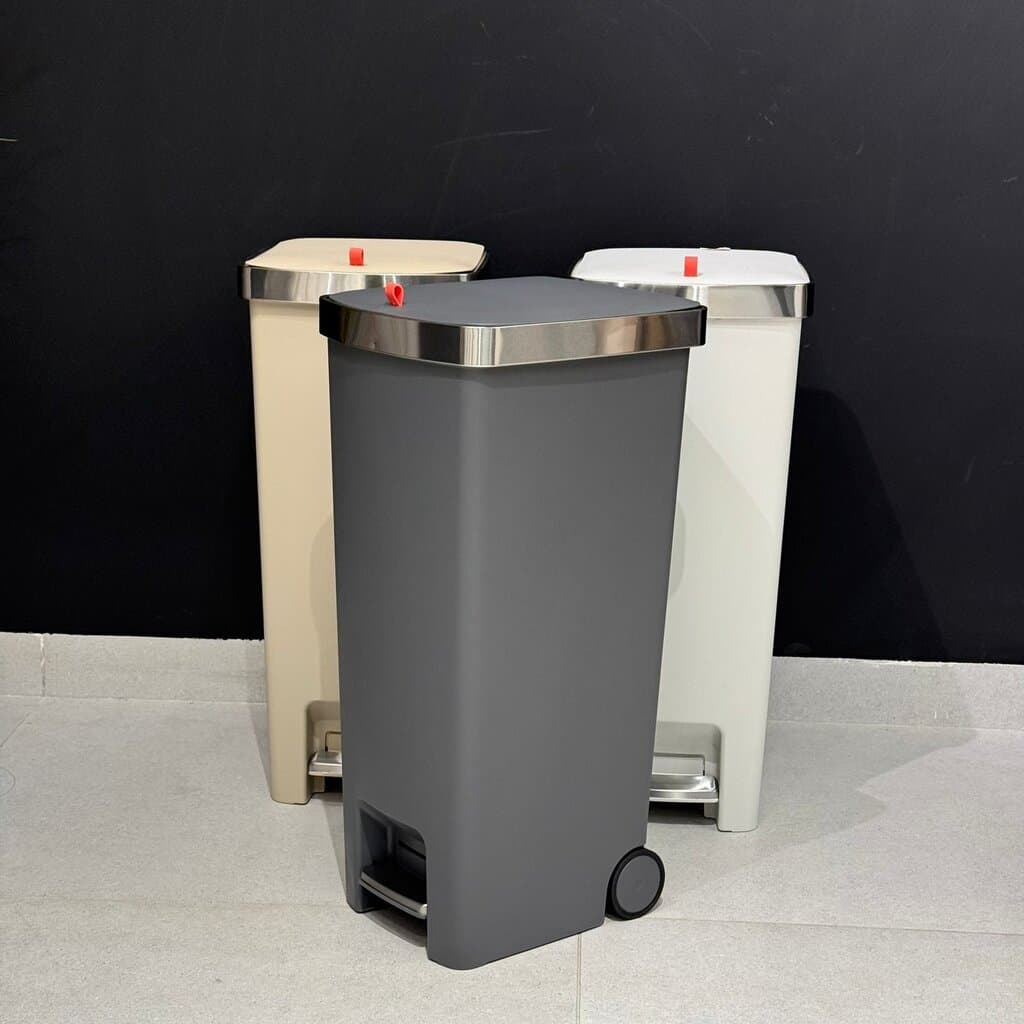 Slim Pedal Waste Bin With Wheels 24