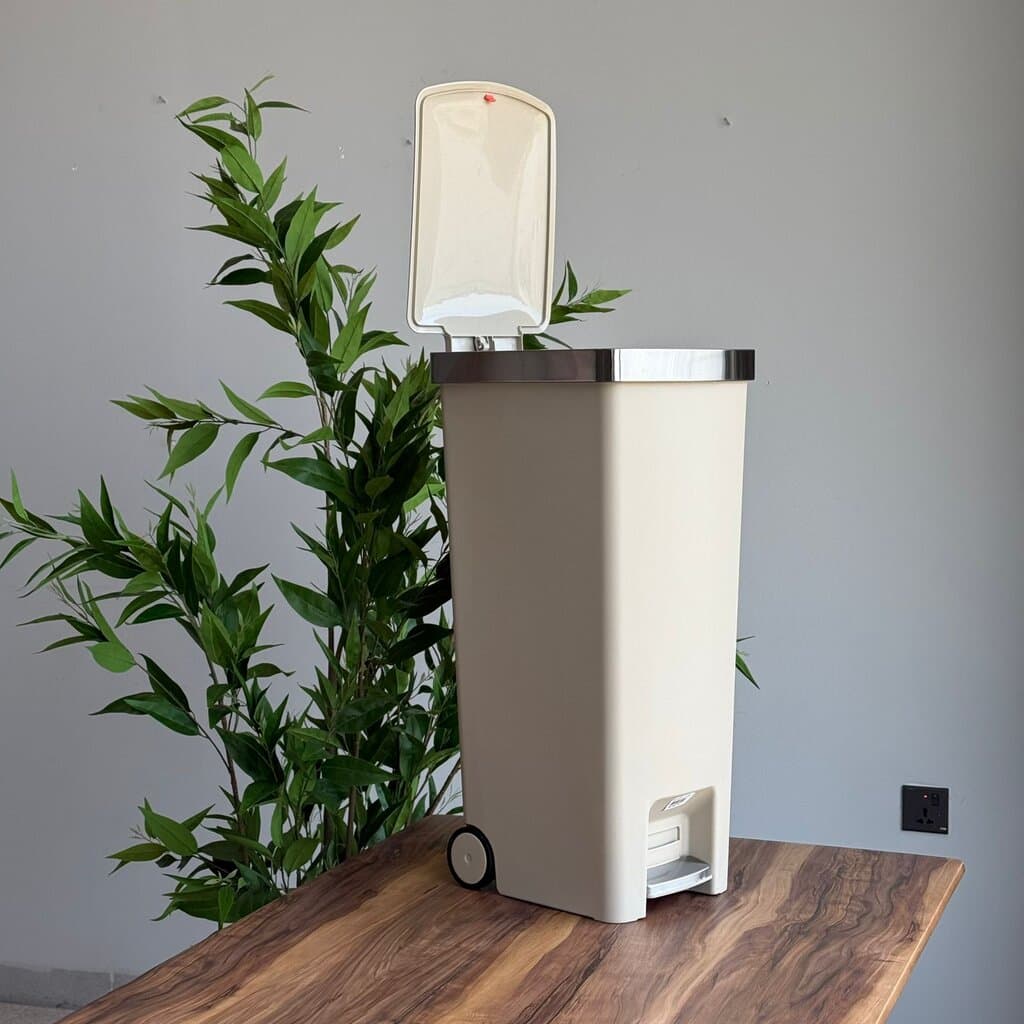 Slim Pedal Waste Bin With Wheels 22