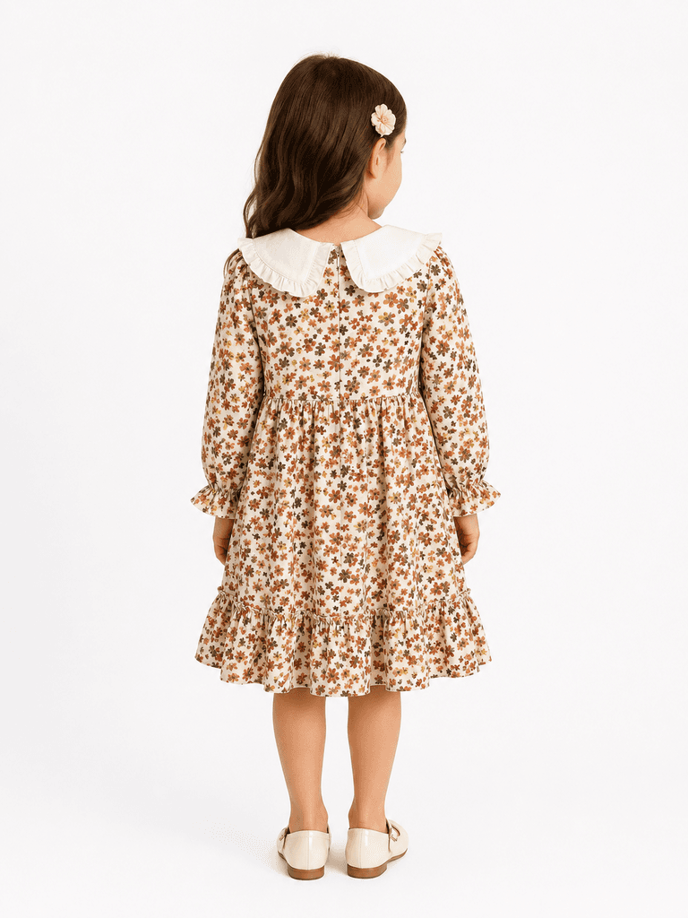 Anna Carino Girls' Premium Soft Cotton Everyday Dress - Brown (2 years) 2