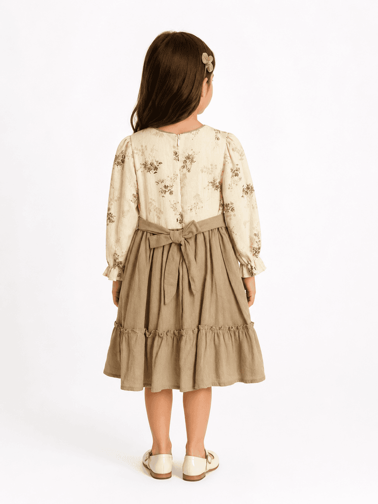 By GVN Girls' Soft Cotton Everyday Dress - Brown (5 years) 2