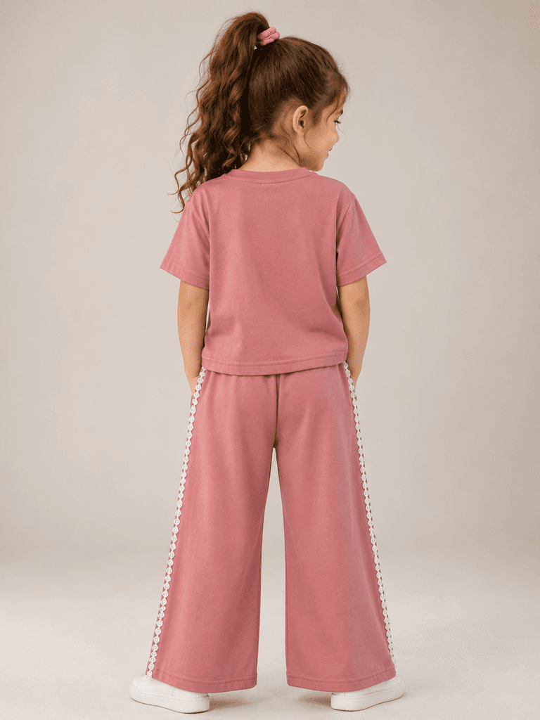 Pretty Life Kids' 100% Cotton T-Shirt and Pajama Set for Girls - Pink (5 years) 2