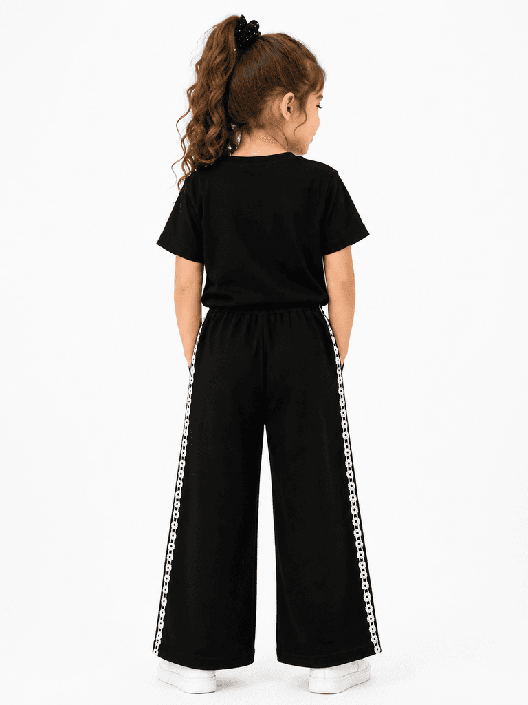 Pretty Life Kids' 100% Cotton T-Shirt and Pajama Set for Girls - Black (5 years) 2