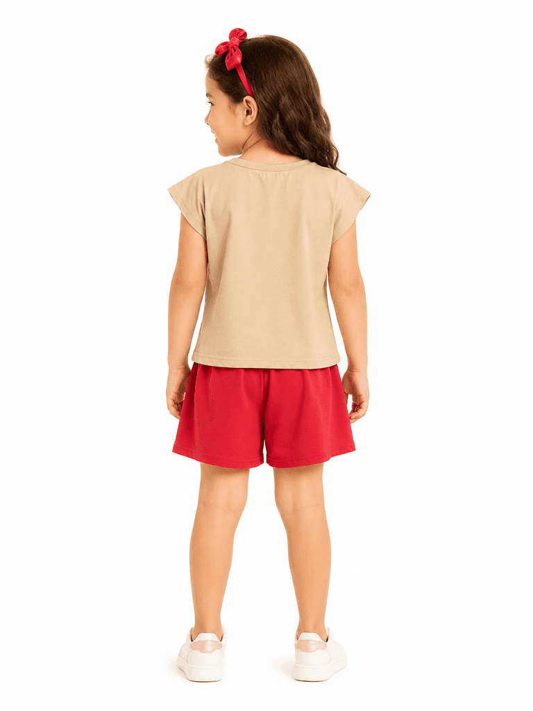 Mary Life Girls' Beige Cotton Cap Sleeve Short Summer Dress - 11 years 2