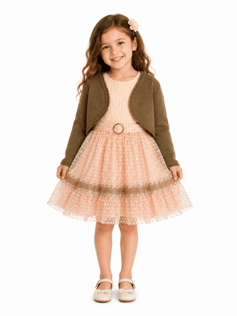 Mia Luca Girls' Premium 2-Piece Cotton Dress and Jacket Set - Light Pink (2 years) 1