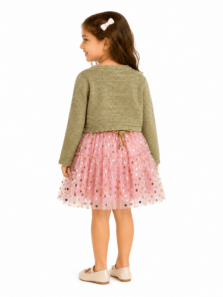 Mia Luca Girls' 2-Piece Cotton Dress and Jacket Set - Pink (6/12 months) 2