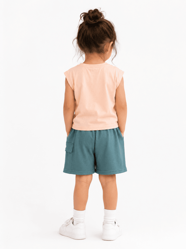 Mary Life Kids' Premium Cotton T-Shirt and Shorts Set - Pink (Size 7) 2