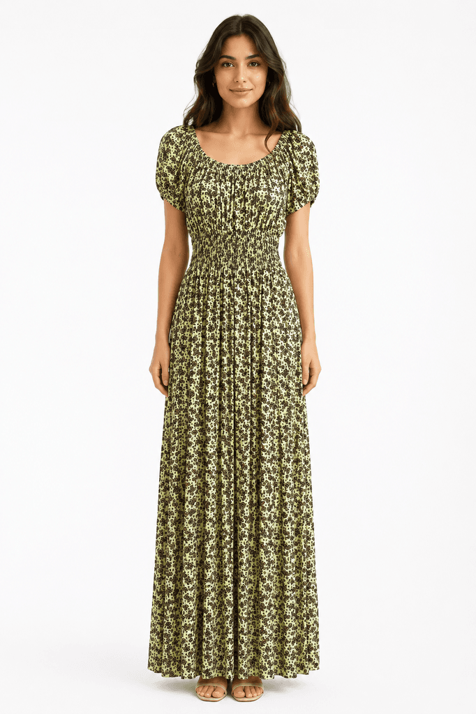 BIGDART Women's Pure Cotton Casual Dress - Green (M) 1