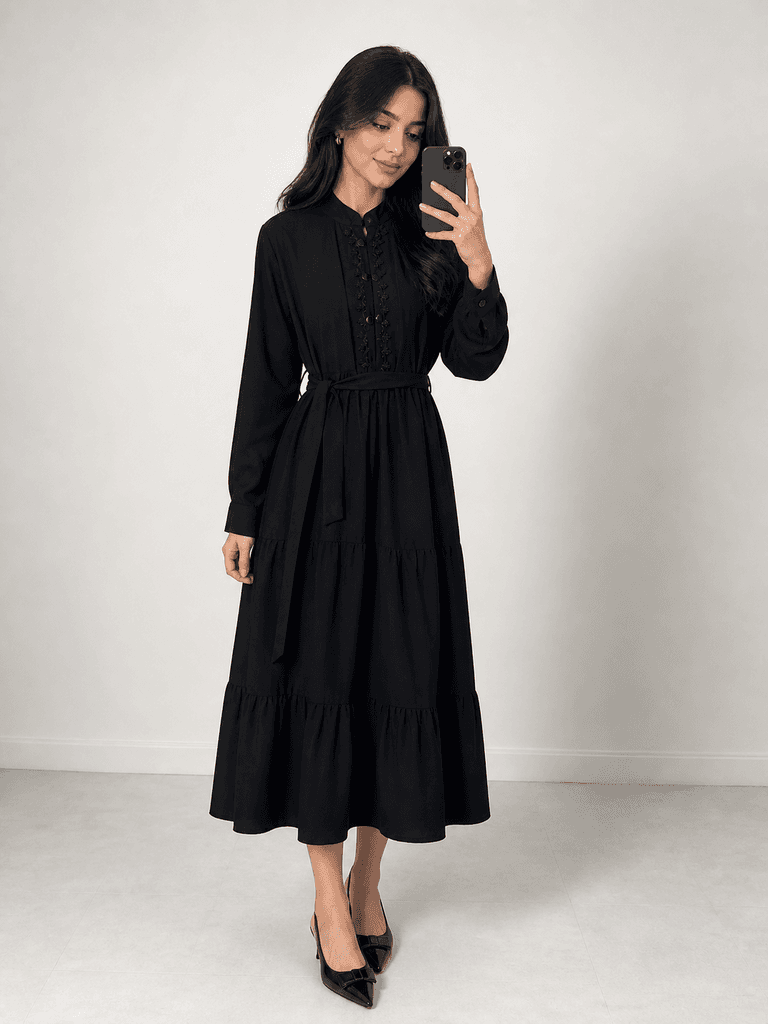 Kitata Women's Premium Cotton Dress - Black (S)