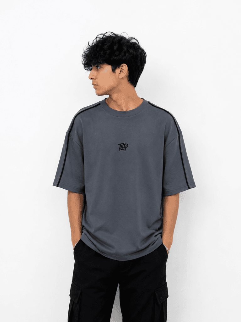 Indigo Park Men's Classic Cotton T-Shirt - Gray (M) 1