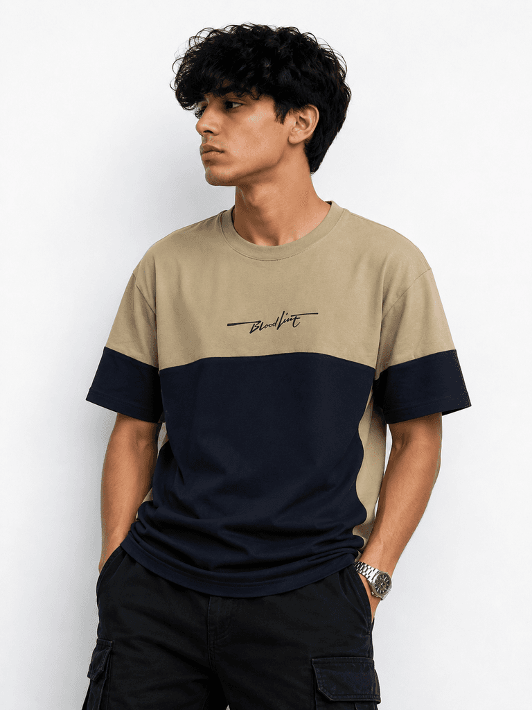 Indigo Park Men's Premium Cotton Classic Fit Everyday T-Shirt - Beige, M 1