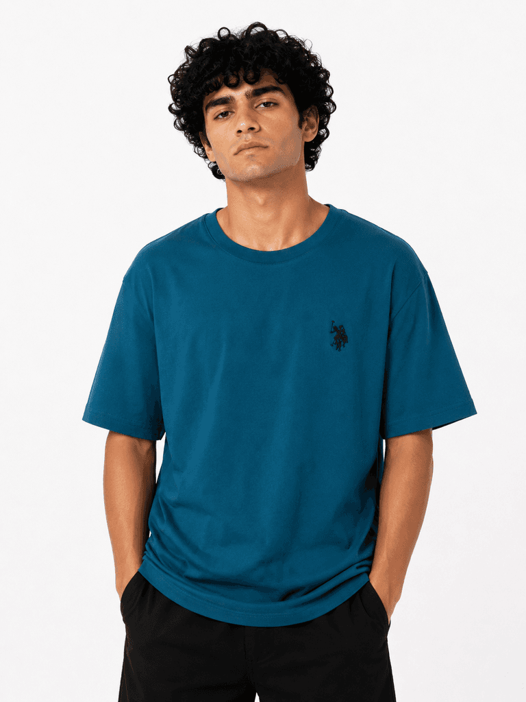 U.S. Polo Assn. Men's Classic Pure Cotton Crew Neck T-Shirt - Dark Teal (M) 1