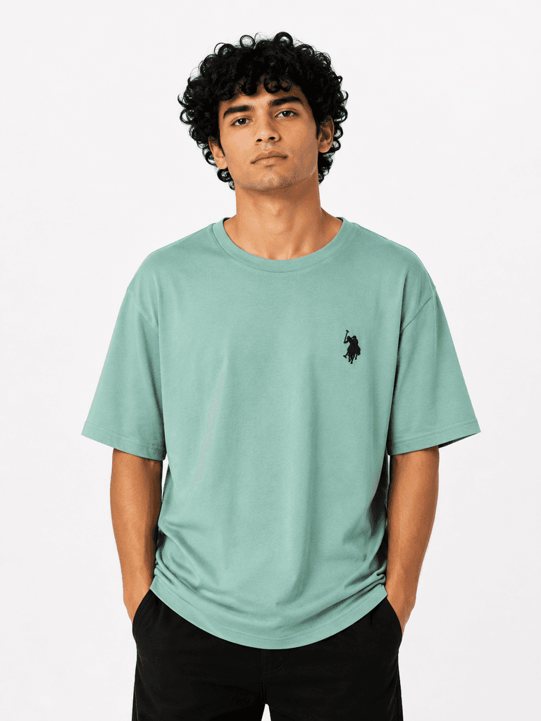U.S. Polo Assn. Men's Classic Pure Cotton Crew Neck T-Shirt - Mint Green (M) 1