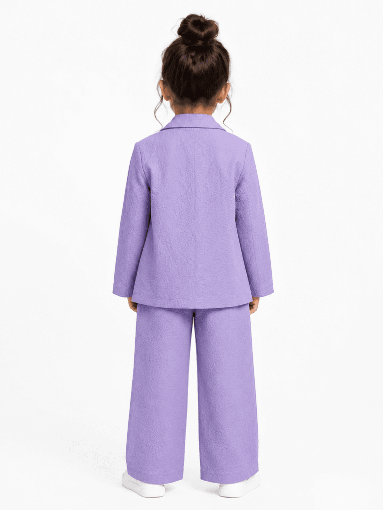 Mralia Girls' Elegant 2-Piece Blazer and Pants Set - Light Purple (7 years) 2