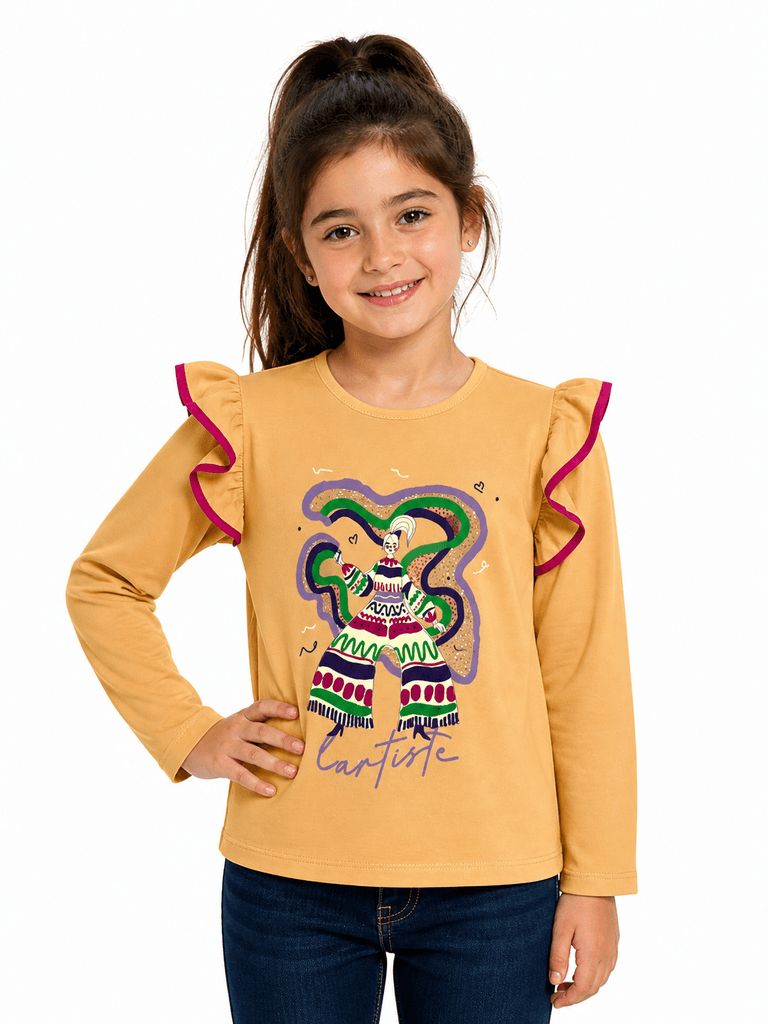 Lelish Girls' Premium Soft Cotton Blouse - Orange (7 years) 1