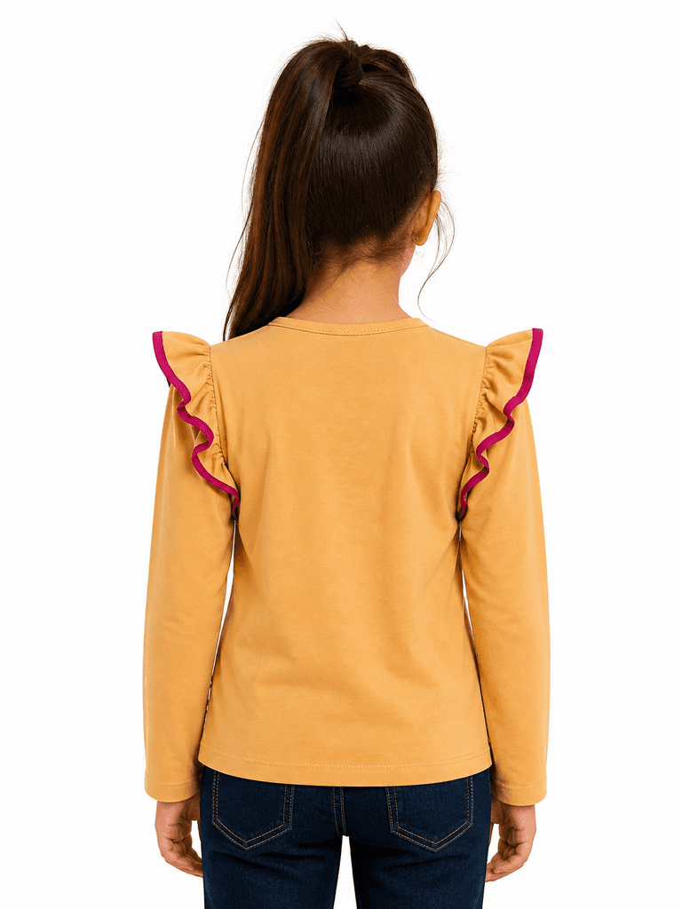 Lelish Girls' Premium Soft Cotton Blouse - Orange (7 years) 2