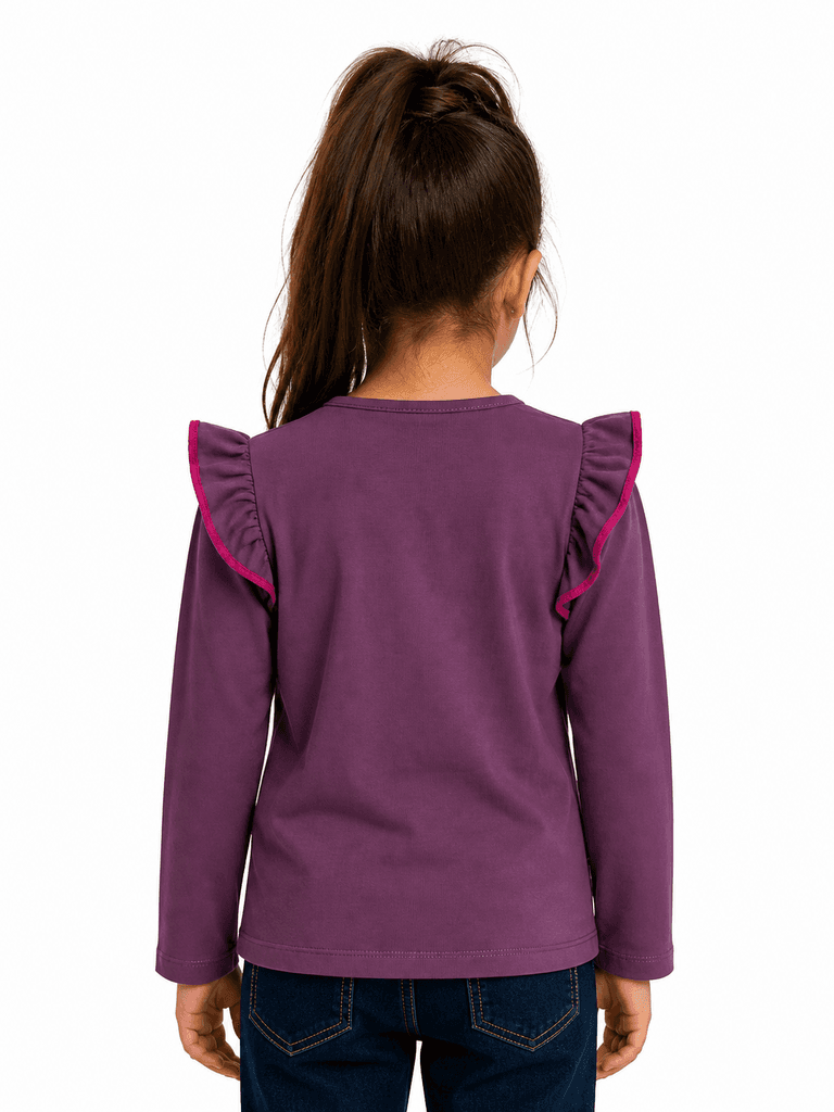 Lelish Girls' Premium Soft Cotton Blouse - Dark Purple (7 years) 2