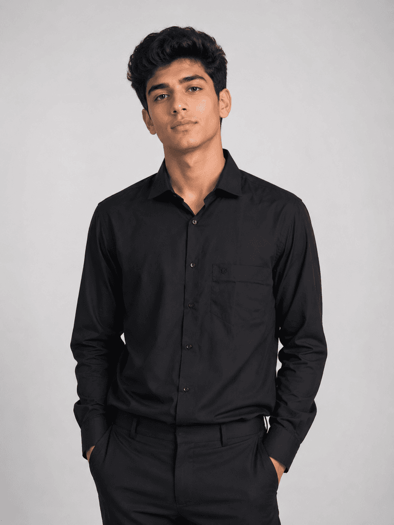 Daniel Zagros Men's Premium 100% Cotton Shirt - Black (S) 1
