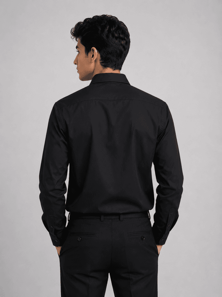 Daniel Zagros Men's Premium 100% Cotton Shirt - Black (S) 2