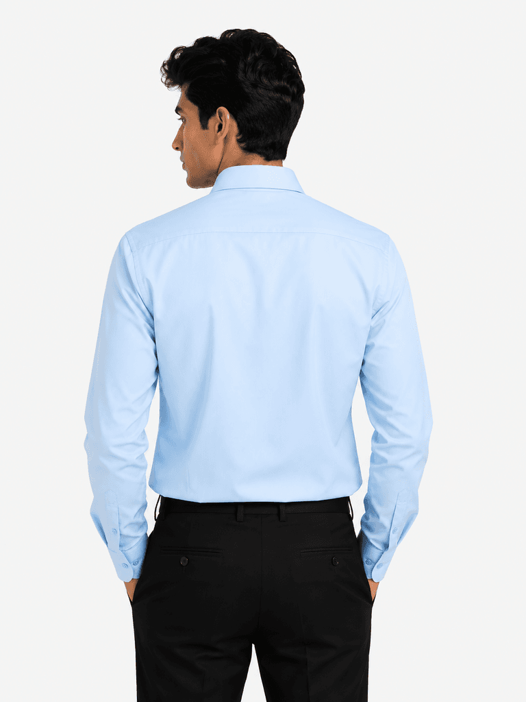Daniel Zagros Men's Premium 100% Cotton Shirt - Light Blue (S) 2