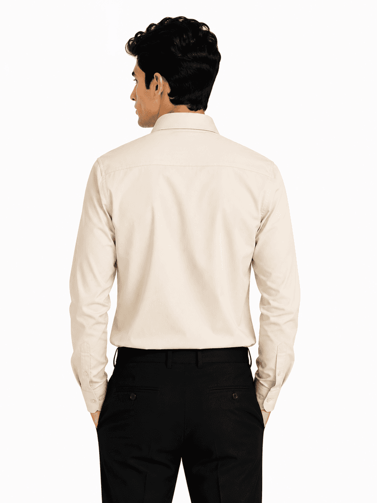 Daniel Zagros Men's Premium 100% Cotton Shirt - Off-white (S) 2
