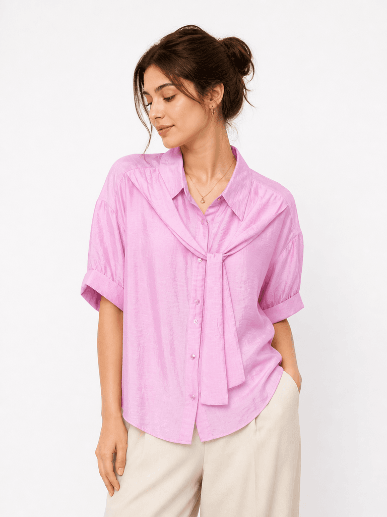 Reyon Women's Elegant Polyester Shirt - Pink (S)