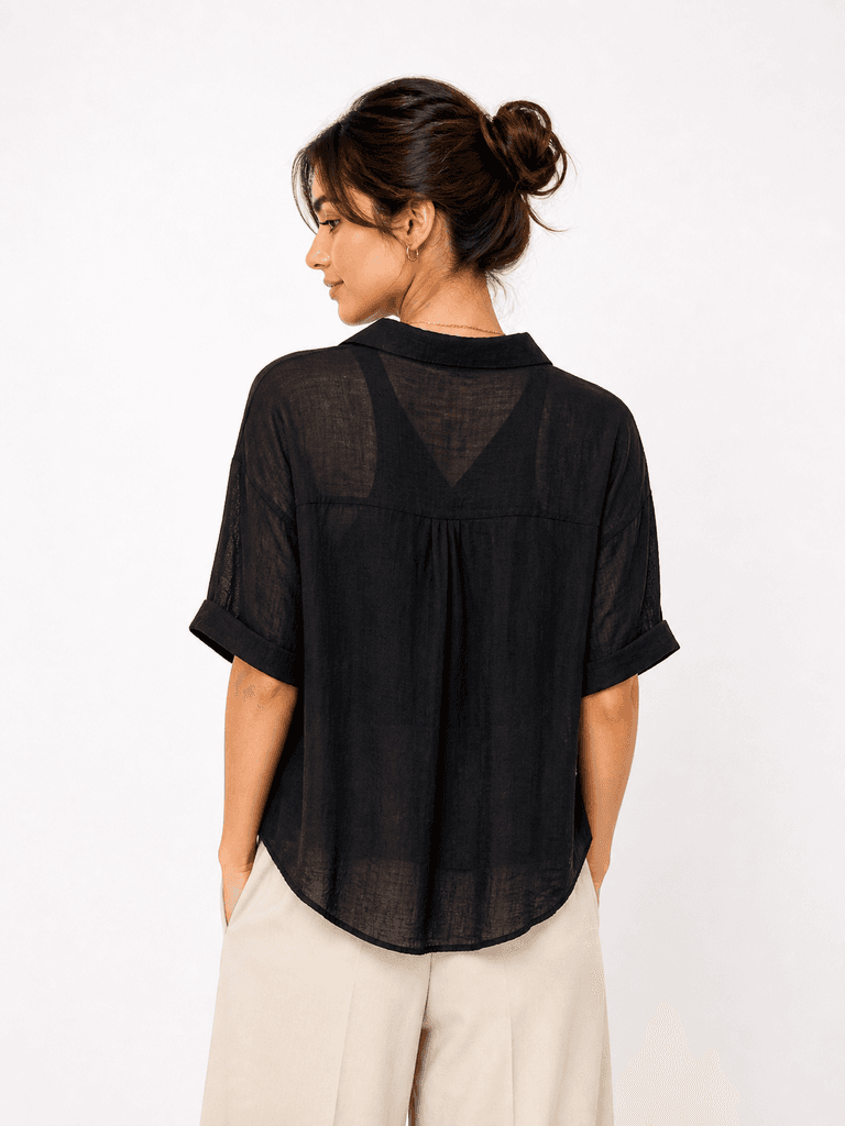Reyon Women's Elegant Polyester Shirt - Black (S) — photo 2