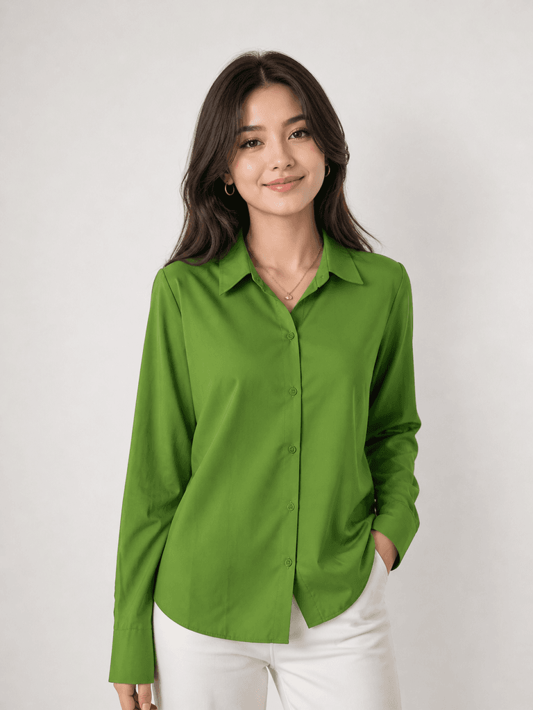 Reyon Women's Premium Cotton Shirt - Green (S) 1