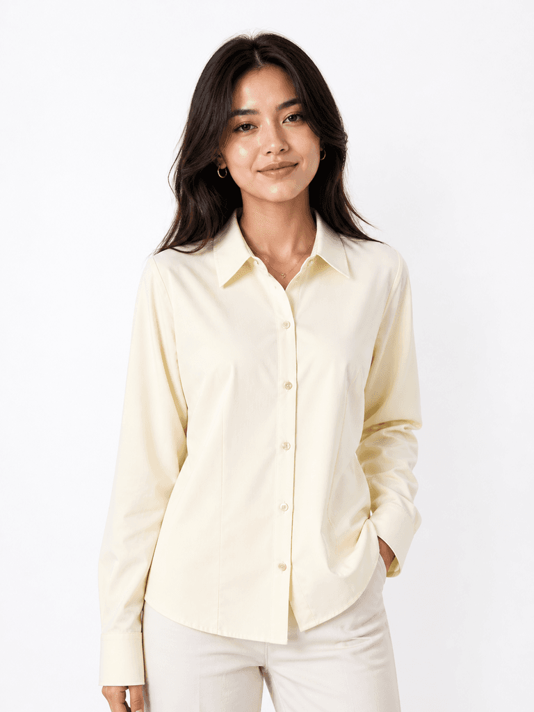 Reyon Women's Premium Cotton Shirt - Off-white (S) 1