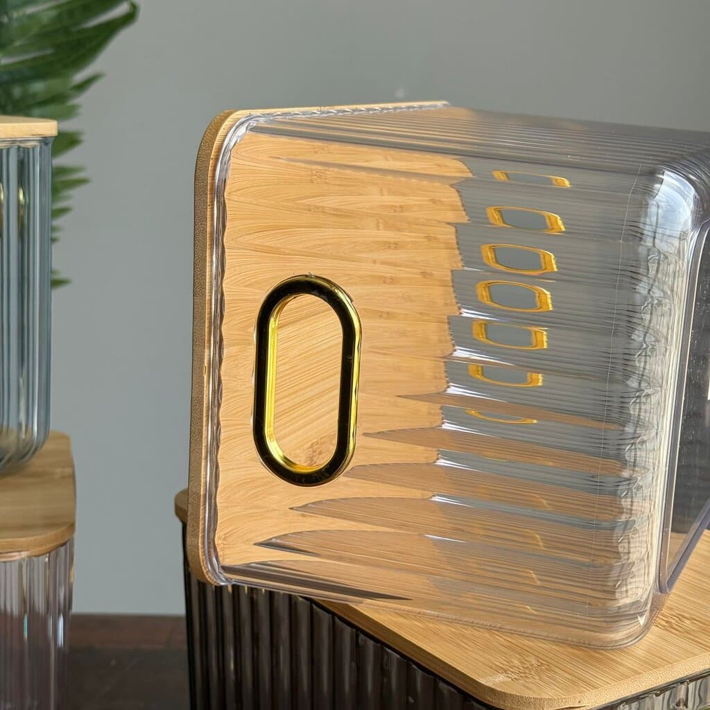 Luxury Acrylic Storage Box with Bamboo Lid 6